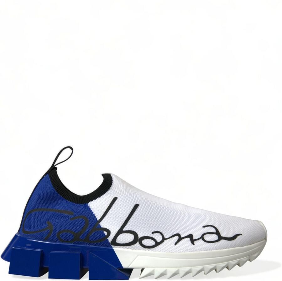 Dolce & Gabbana Witte Blauw Sorrento Lage Heren Casual Sneakers Schoenen