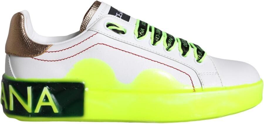 Dolce & Gabbana Witte Leren Portofino Lage Sneakers Schoenen