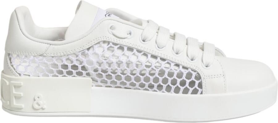 Dolce & Gabbana Witte Mesh Inzetten Lage Sneakers Schoenen