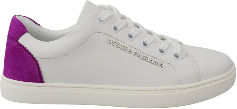 Dolce & Gabbana Witte Suède Leren Lage Sneakers