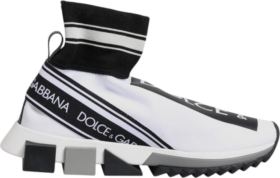 Dolce & Gabbana Witte Zwarte Sorrento Sokken Sneakers Schoenen