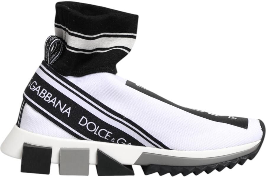 Dolce & Gabbana Witte Zwarte Sorrento Sokken Sneakers Schoenen