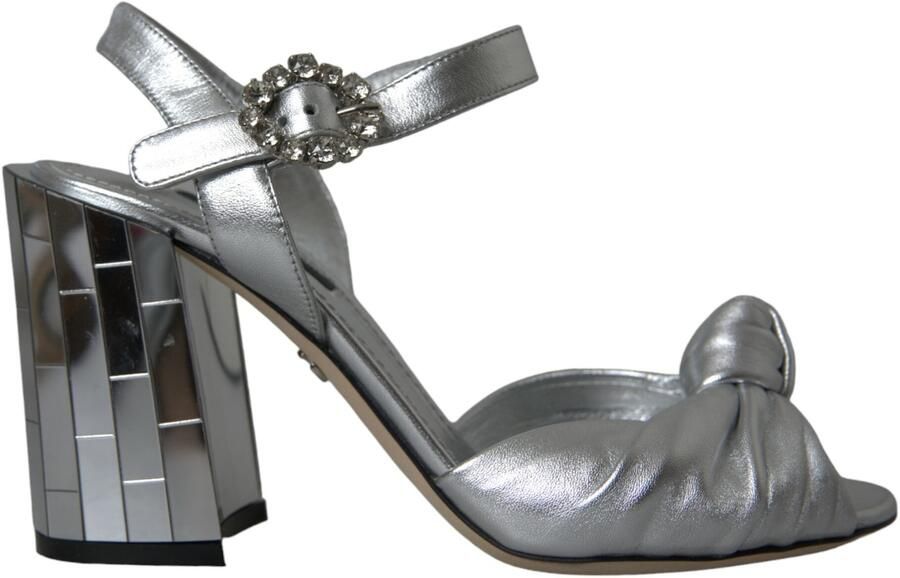 Dolce & Gabbana Zilveren Lamsleer Hakken Sandalen Schoenen
