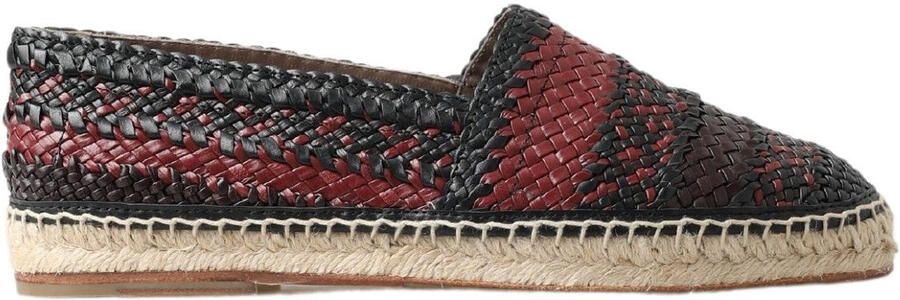 Dolce & Gabbana Zwarte Bordeaux Buffelleer Espadrilleschoenen