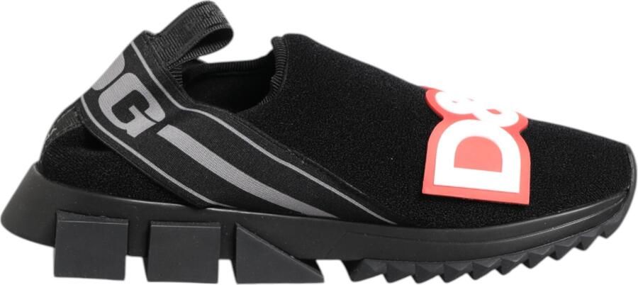 Dolce & Gabbana Zwarte Grijze Slip On Sorrento Sneakers Schoenen