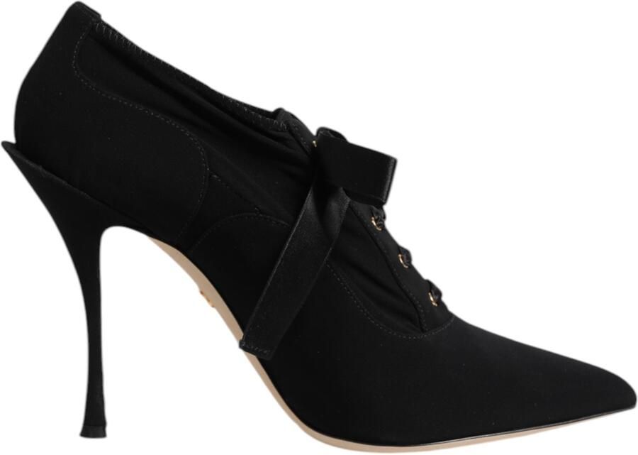 Dolce & Gabbana Zwarte Laarzen met Veter Stiletto Hakken Pumps Schoenen