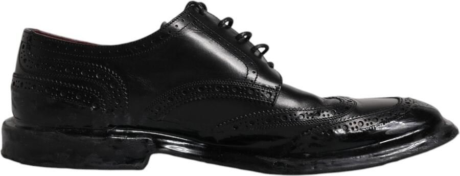 Dolce & Gabbana Zwarte Leren Derby Wingtip Formele Schoenen