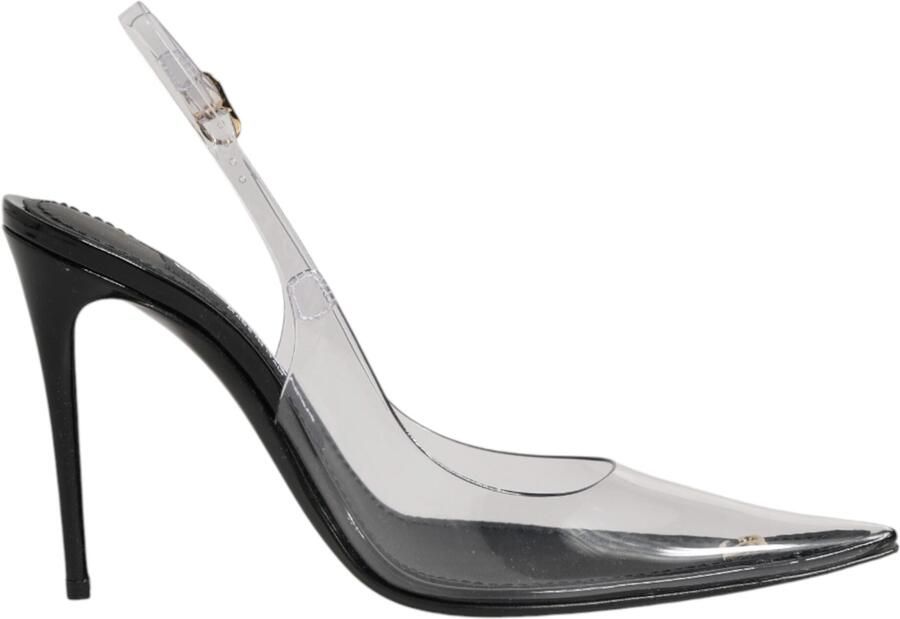 Dolce & Gabbana Zwarte Leren Heldere PVC Slingback Pumps Schoenen