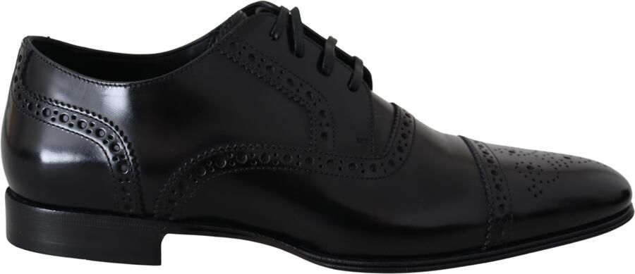 Dolce & Gabbana Zwarte Leren Heren Derby Formele Loafers Schoenen