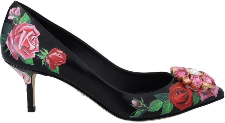 Dolce & Gabbana Zwarte Leren Hoge Hak Pumps