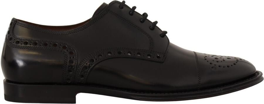 Dolce & Gabbana Zwarte Leren Wingtip Heren Formele Derby Schoenen