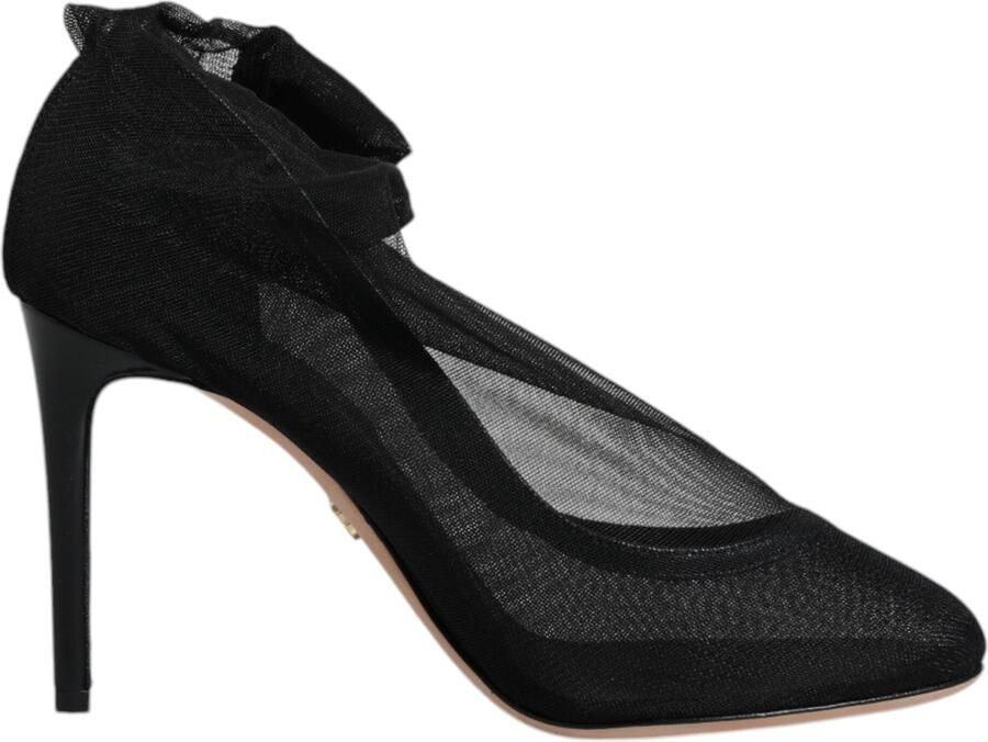 Dolce & Gabbana Zwarte Nylon Mesh Kousstijl Boots Schoenen