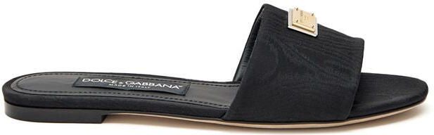 Dolce & Gabbana Zwarte Polyester Slippers