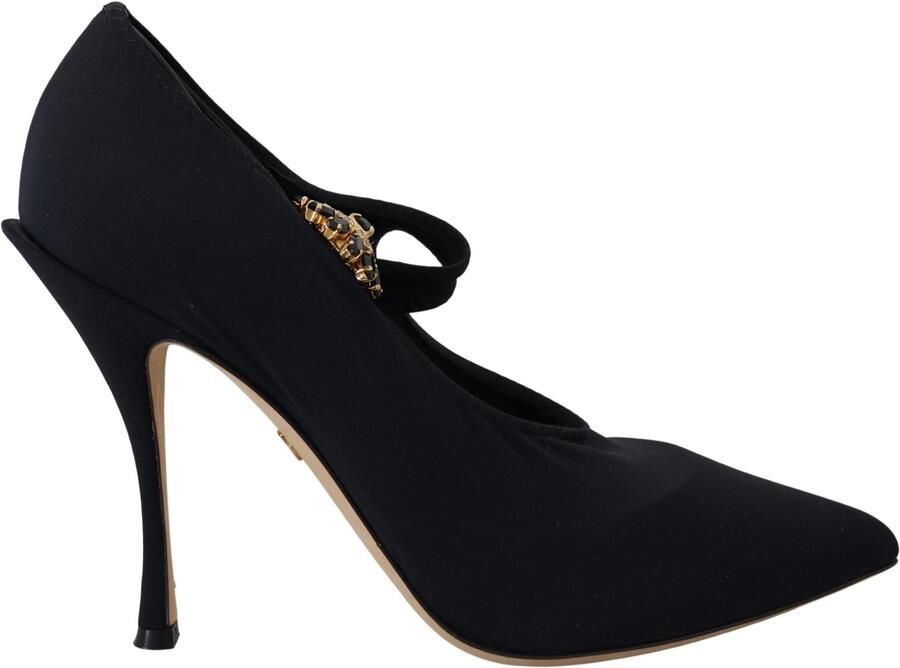 Dolce & Gabbana Zwarte Sokken Stretch Kristallen Hakken Dames Schoenen