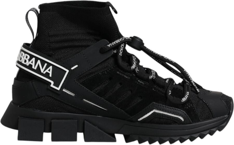 Dolce & Gabbana Zwarte Sorrento Sokken Logo Sneakers Schoenen