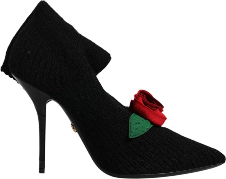 Dolce & Gabbana Zwarte Stiletto Hakken Mid Calf Laarzen Schoenen