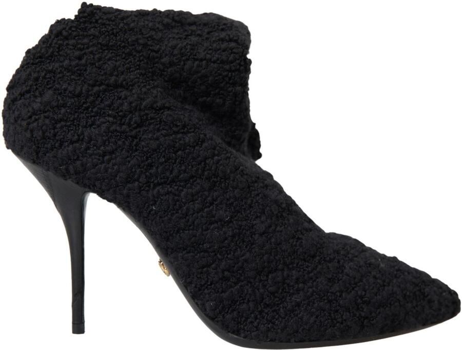 Dolce & Gabbana Zwarte Stiletto Hakken Middenkuit Laarzen