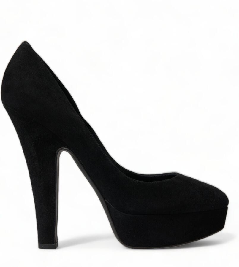 Dolce & Gabbana Zwarte Suede Leren Plateauschoen Hakken