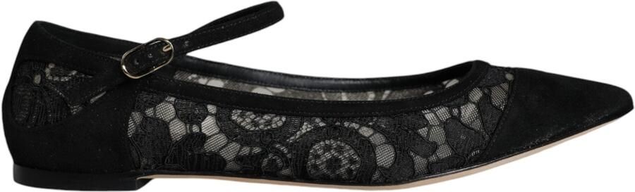Dolce & Gabbana Zwarte Taormina Kanten Bellucci Ballerina's