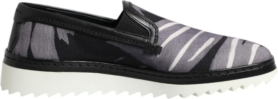 Dolce & Gabbana Zwarte Tropische Slip-On Sneakers Voor Heren