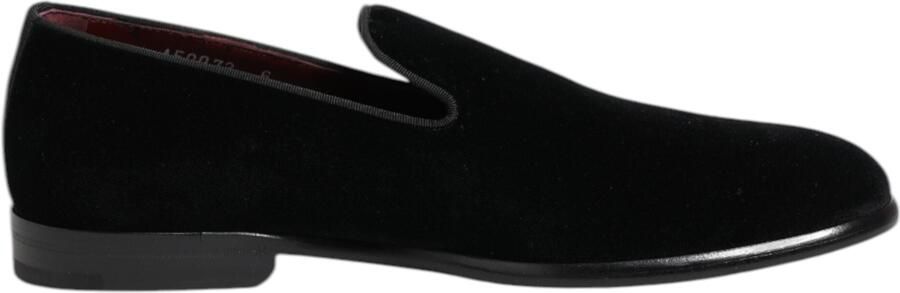 Dolce & Gabbana Zwarte Velours Instappers Formele Heren Dresschoenen