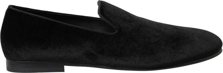 Dolce & Gabbana Zwarte Velours Instappers Formele Schoenen
