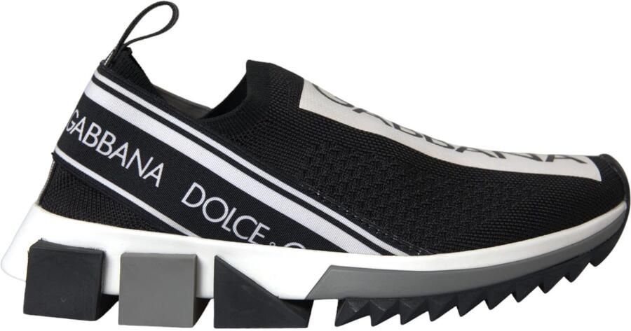Dolce & Gabbana Zwart Witte Slip On Sorrento Sneakers Schoenen