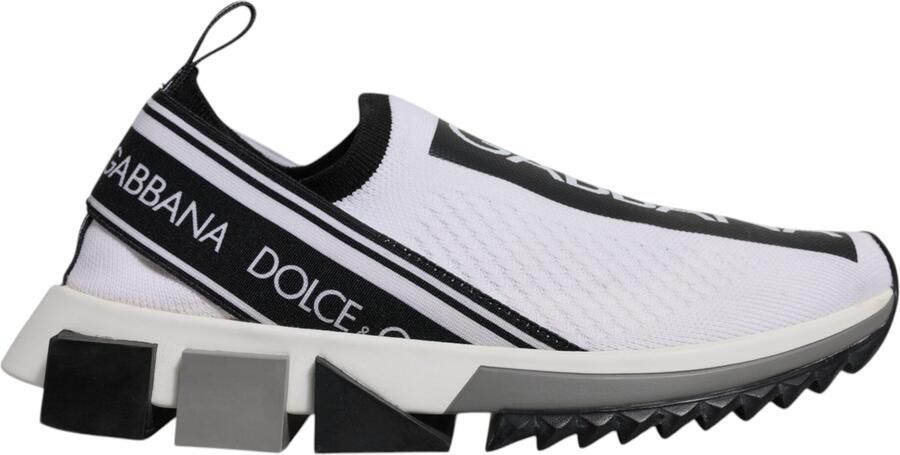 Dolce & Gabbana Zwarte Witte Slip On Sorrento Sneakers Schoenen