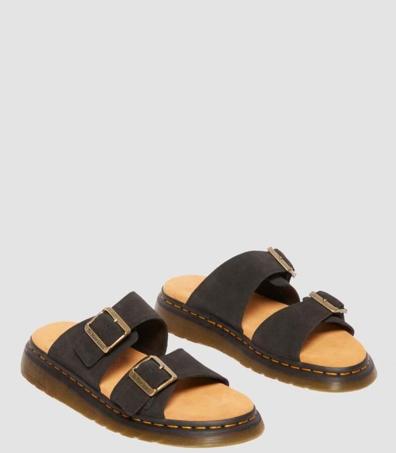 Dr. Martens Josef Suede Zwarte Sandalen