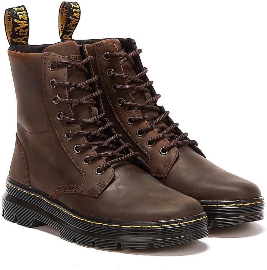 Dr. Martens Shop Voor Combs Crazy Horse Heren Bruine Laarzen