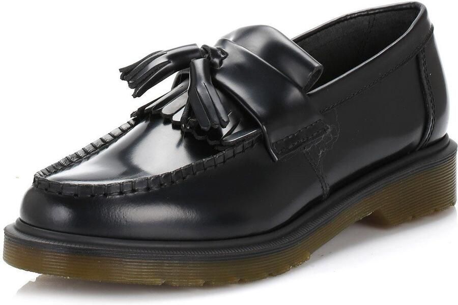 Dr. Martens Winkel Voor Adrian Gepolijst Glad Leer Zwarte Loafers
