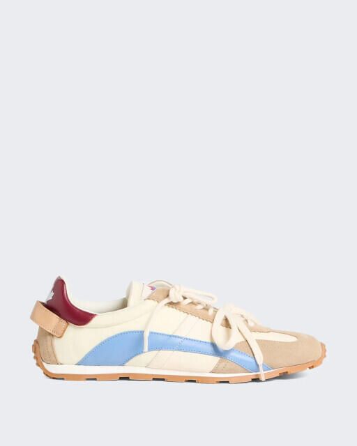 Dsquared2 Heren dc-642 sneaker in beige en azuurblauw