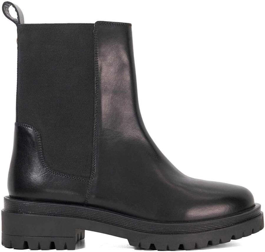 Dune London Dames Leren Chelsea Laarzen met Chunky Zool (Zwart)
