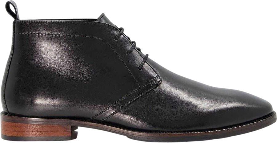 Dune London Heren Mervin Leren Chukka Laarzen met Lage Hak (Zwart)