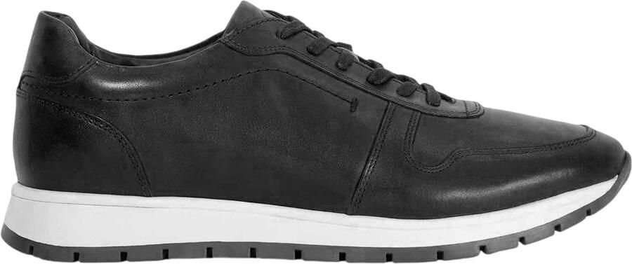 Dune London Heren Tris Leren Trainers (Marine)