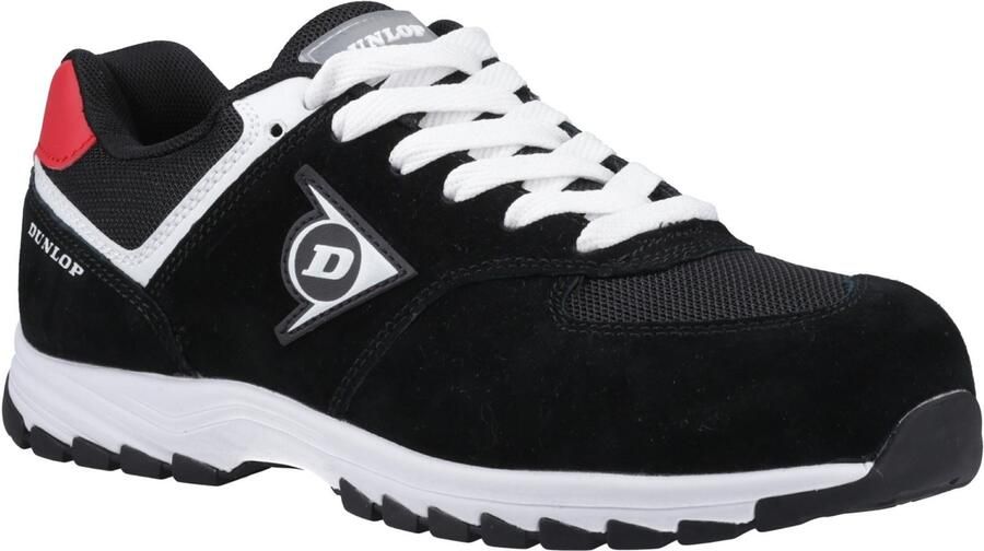 Dunlop Arrow Suède Heren Veiligheidsschoenen Zwart Rood Wit