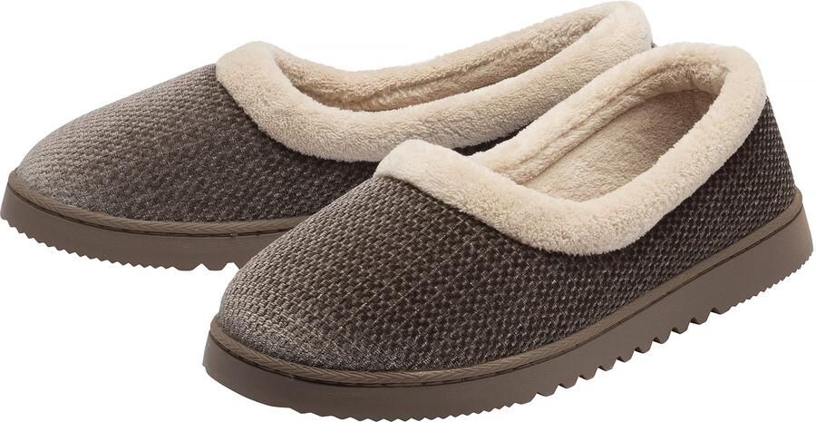 Dunlop Dames Gelaagde Ballerina Pantoffels Bruin Tan Warm VK 3-8