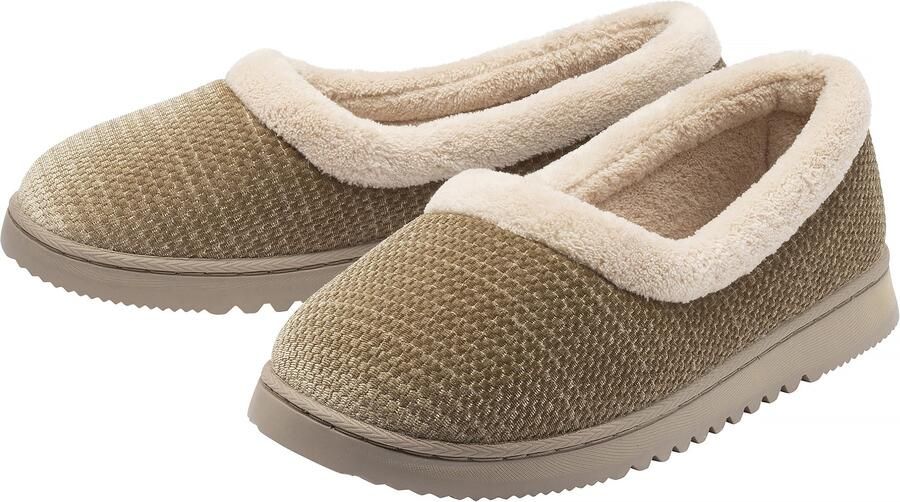 Dunlop Dames Geverfde Ballerina Slippers Bruin Tan Warm -8