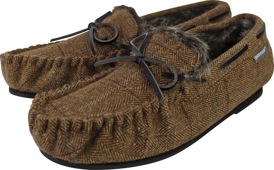 Dunlop Heren Moccasin Slippers met Geheugenfoam