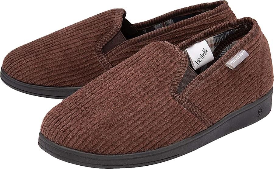 Dunlop Heren Pantoffels met Tartan Voering en Geheugenfoam