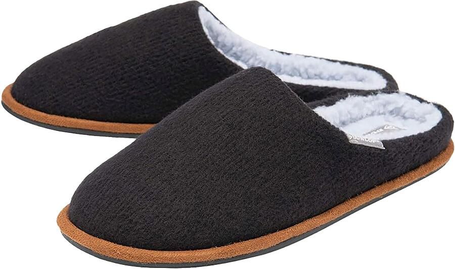 Dunlop Heren Pluche Gevoerde Instapslippers Met Geheugenfoamsol