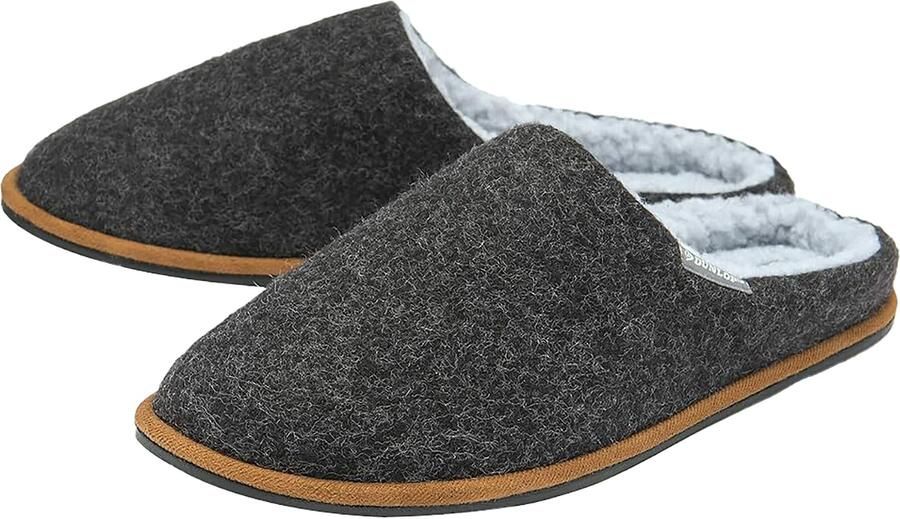 Dunlop Heren Pluche Gevoerde Instapslippers Met Geheugenfoamsol