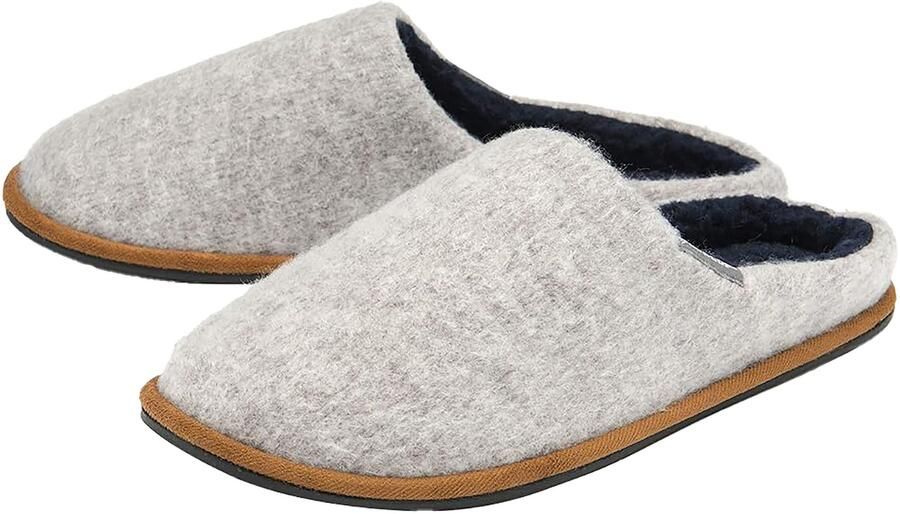 Dunlop Heren Pluche Gevoerde Muilezelslippers Met Geheugenfoam