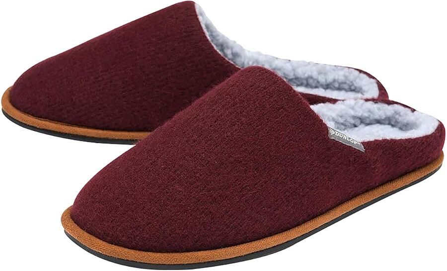 Dunlop Heren Pluche Voering Muiltjeslippers Met Geheugen Foam