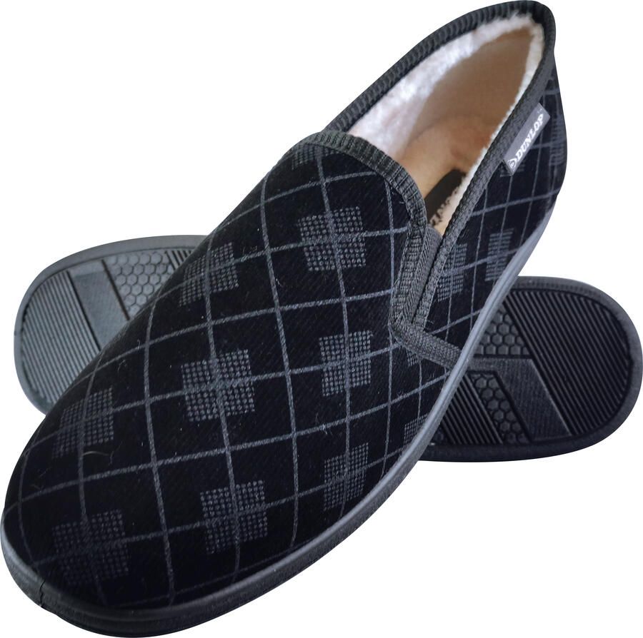Dunlop HEREN PLUCHEN FUR GEVOERDE ZACHTE MEMORY FOAM PLAID GEKOSTE MUFFEN MET HARDEN ZOOL