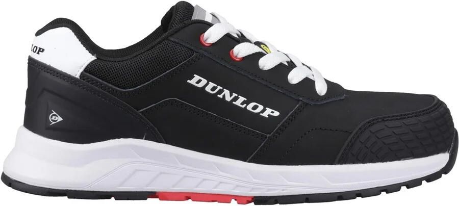 Dunlop Heren Storm Lederen Veiligheidsschoenen (Zwart Wit Rood)