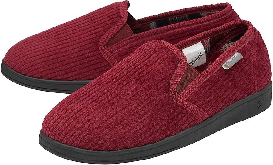 Dunlop Heren Tartan Voeringen Slippers Met Geheugen Foam
