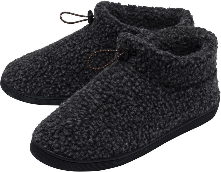 Dunlop Heren Teddy Fleece Bootie Slippers Charcoal Warm Pluche VK 7-12