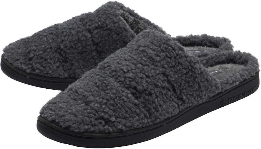 Dunlop Heren Teddy Fleece Muilezels Charcoal Open Rug -13
