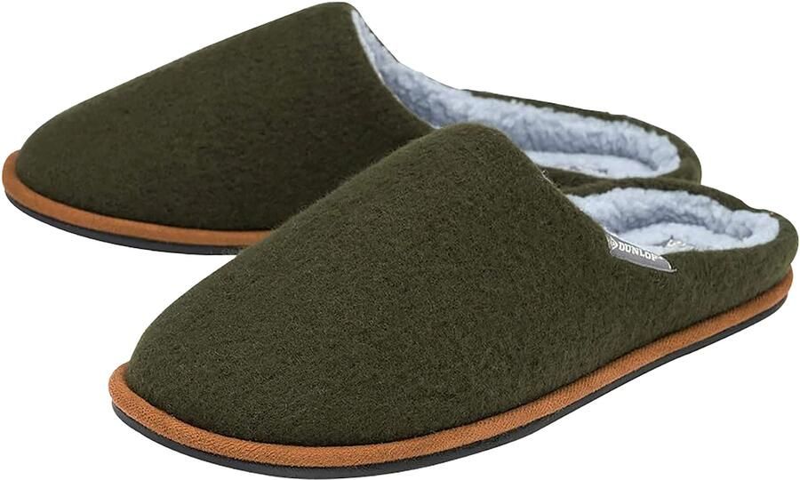 Dunlop Mannelijke Pluche Voering Muil Slippers Met Geheugenschuim